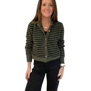 Khaki Stripe Cardigan