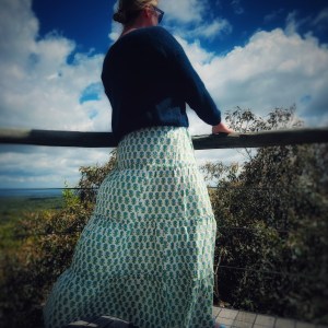 Block print maxi skirt