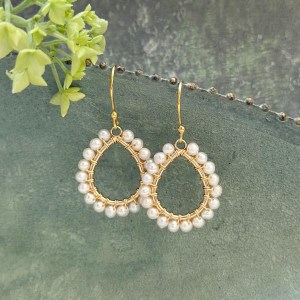 Mini Pearl Teardrop Earrings
