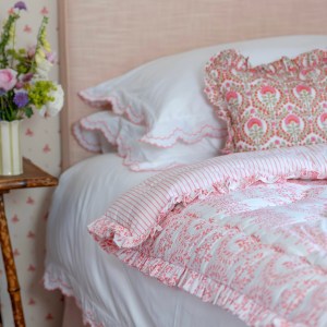 Pink Rosalie Frilled Eiderdown