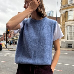 Alba Mohair Vest -Denim Blue