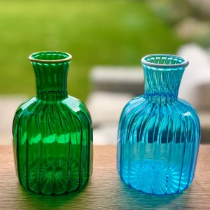 coloured glass vases green vase blue vase