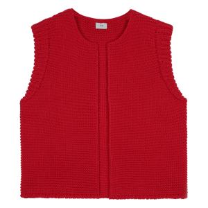 Red Sleeveless Cardigan