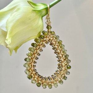 Olive Green Peridot Rolo Maxi Teardrops