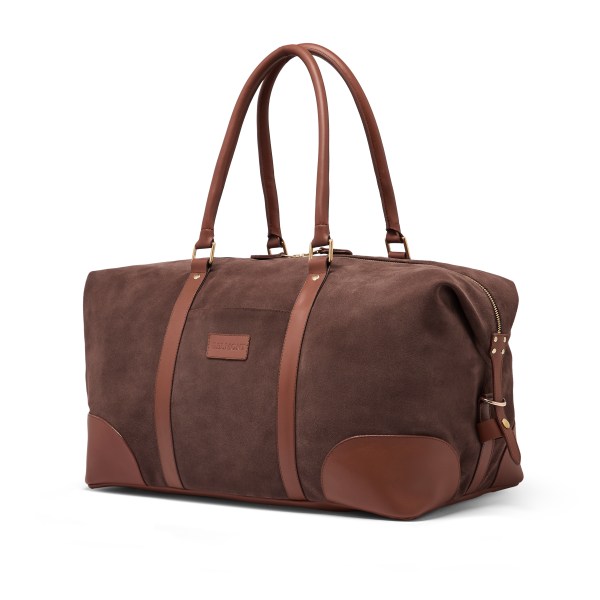 The Raffles Weekender Bag in Russet Brown Suede