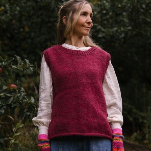 Heather Knitted Vest - Mulberry