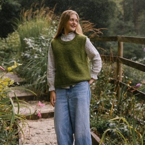 Heather Knitted Vest - Chartreuse