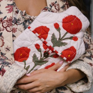 Hot Water Bottle Cover - Red Poppy