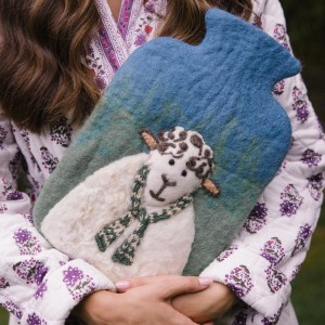 Hand Felted Sheep Hot Water Bottle