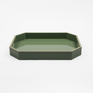 Green Two Tone Lacquer Serving Tray - Medium