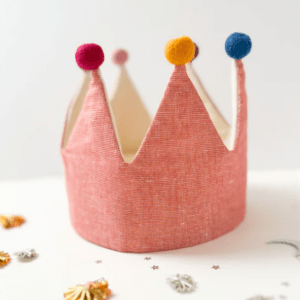 Heirloom Party Crown Pink Sparkle Linen