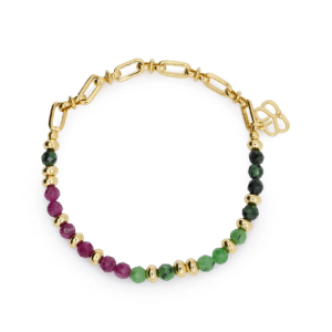 Dahlia Gold & Ruby Zoisite Gemstone Chain Bracelet
