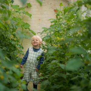 Gingham Dungarees Sea Green