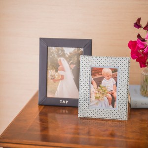 Navy Leather Photo Frame 7x5