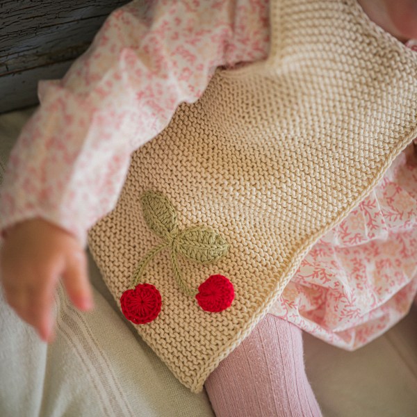 Beige Cherry Knitted Vest