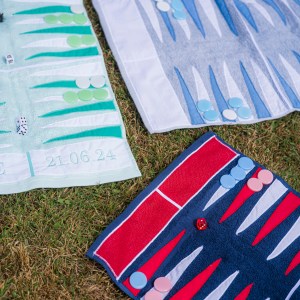 Seafoam Outdoor/Travel Towelling Backgammon Set