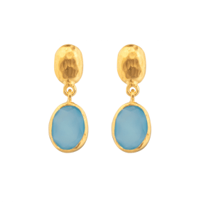 Ana Drop Earrings – Blue Chalcedony