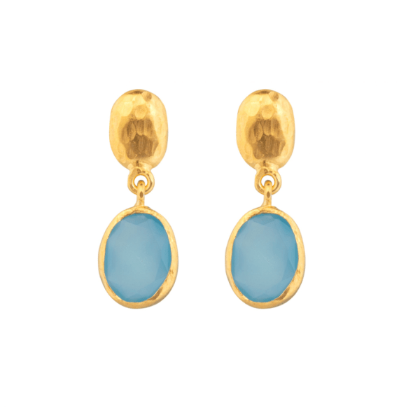 Ana drop Earrings Blue Chalcedony
