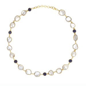 Coin Pearl Necklace - Iolite