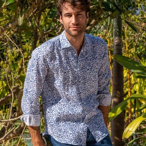 Levanzo Hand Block Printed 100% Linen Shirt