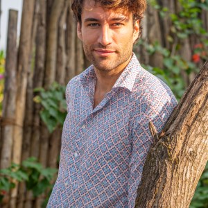 Symi Hand Printed Cotton Shirt