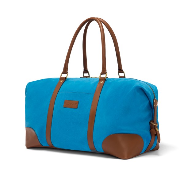The Raffles Weekender Bag in Turquoise Suede