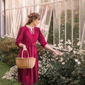 Miriam Corduroy Dress in Plum