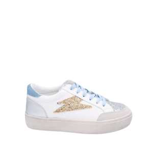 Blue & Gold Lightening Bolt Trainers