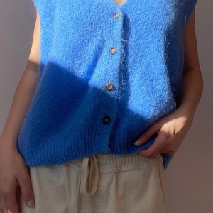 Erika Kid Mohair Vest -Cornflower Blue