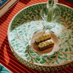 Eden Tray in Mother of Pearl/Green Tile