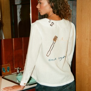 Eat together linen Claudine blouse x sshepaints