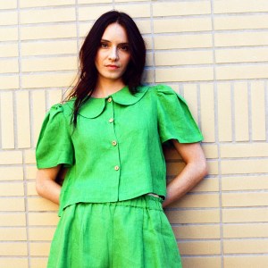 ma lin frances linen blouse jade