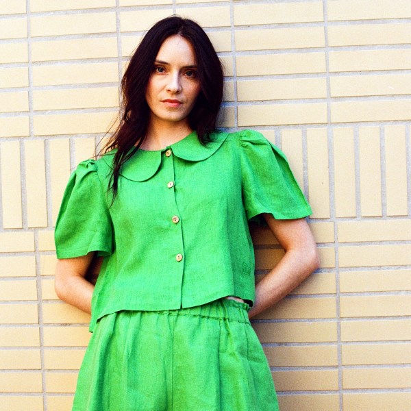 ma lin frances linen blouse jade