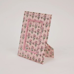 Pink Block Print Photo Frame 6x4