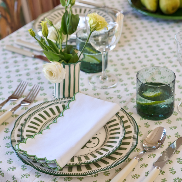 Green Mini Scallop Napkins