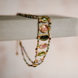 Tourmaline and gold vermeil bracelet