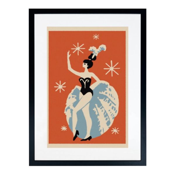 Framed Matchbox Label Print - Showgirl