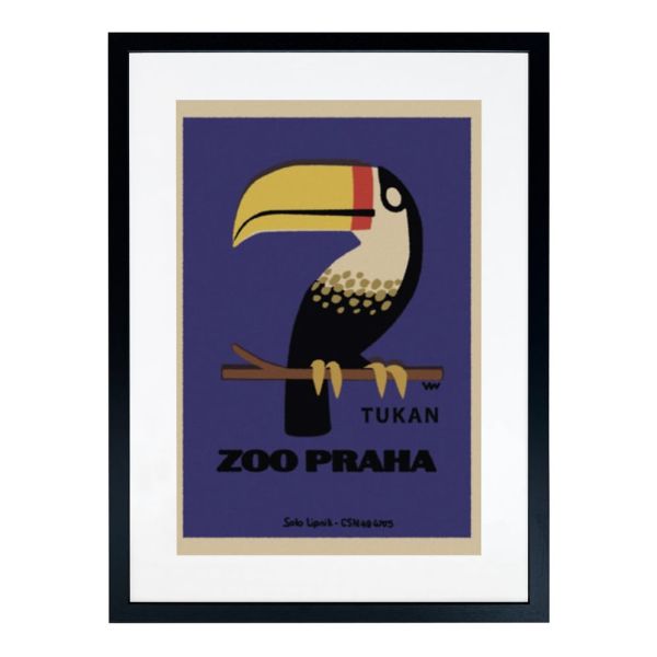 Framed Matchbox Label Print - Toucan