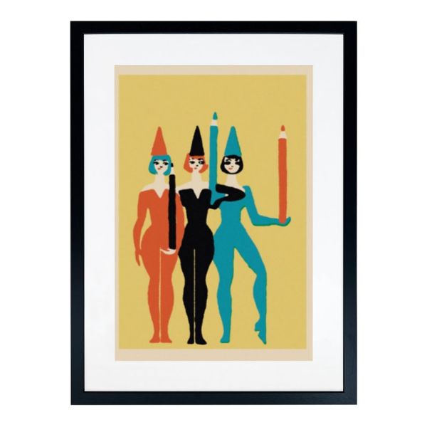 Framed Matchbox Label Prints - Pencils