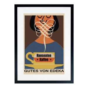 Framed Matchbox Label Print - Coffee