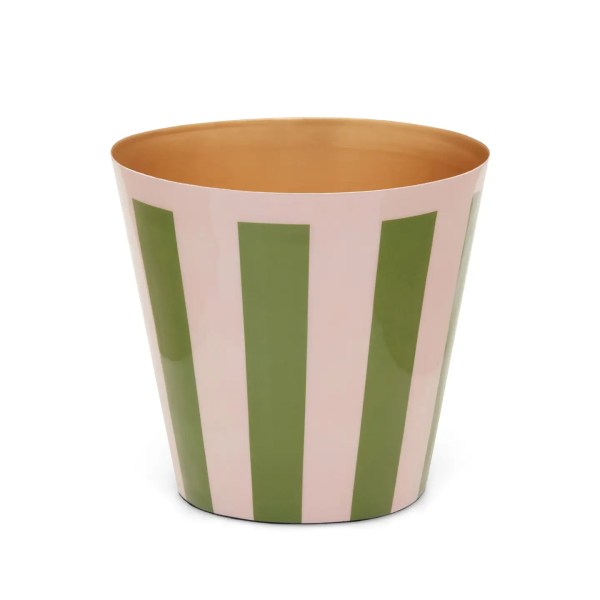 Pink and Green Stripe Planter
