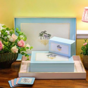 Harlequin Large Blue Lacquer Box