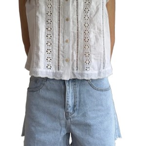 Scallop Edge Denim Shorts
