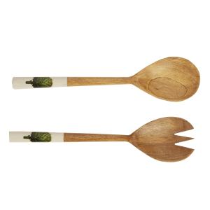 Mango Wood Artichoke Salad Servers