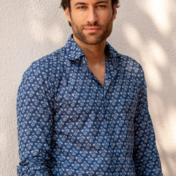 Lark Island Hand Printed Cotton Shirt