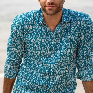 Tuvalu Hand Block Printed Cotton Shirt