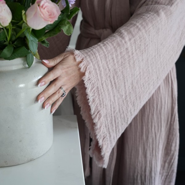 A luxury organic Turkish cotton robe in 5 exclusive colourways. Soft, breathable and designed for slow living and everyday comfort.