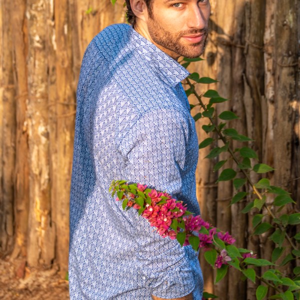 Orpheus Hand Printed Cotton Shirt