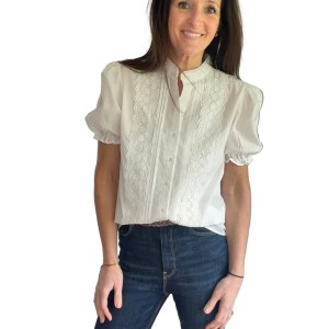Puff Sleeve Cotton Blouse
