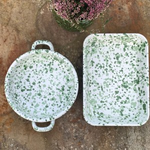 Enamel baking tray - green